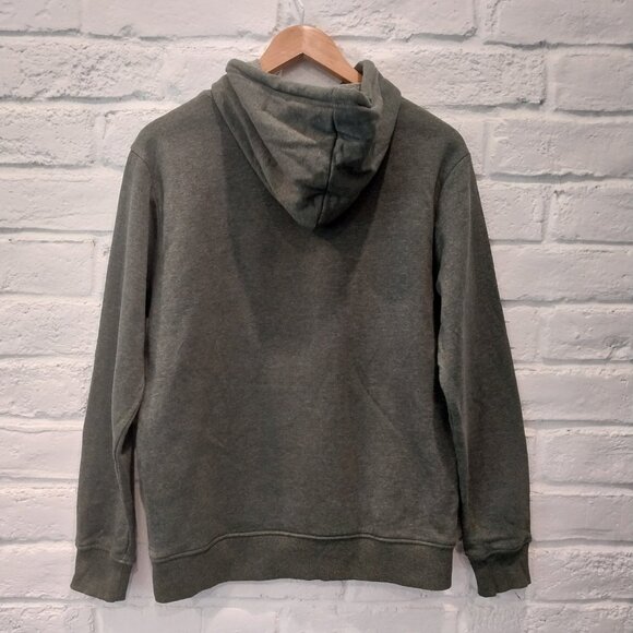 VOLCOM Hoodie Sweatshirt Mens Small Olive Green Logo Pullover Front Pocket Casua - Picture 3 of 10